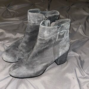 Gray Suede Boots Sz 8.5/38.5 Saks Fifth Ave Brand
